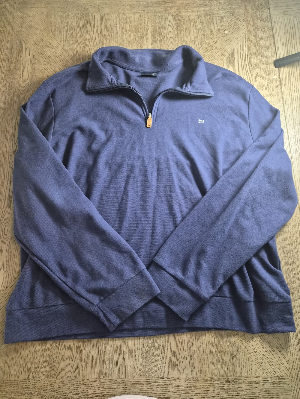 crown & ivy Men's Quarter-Zip Sweater in Navy Blue